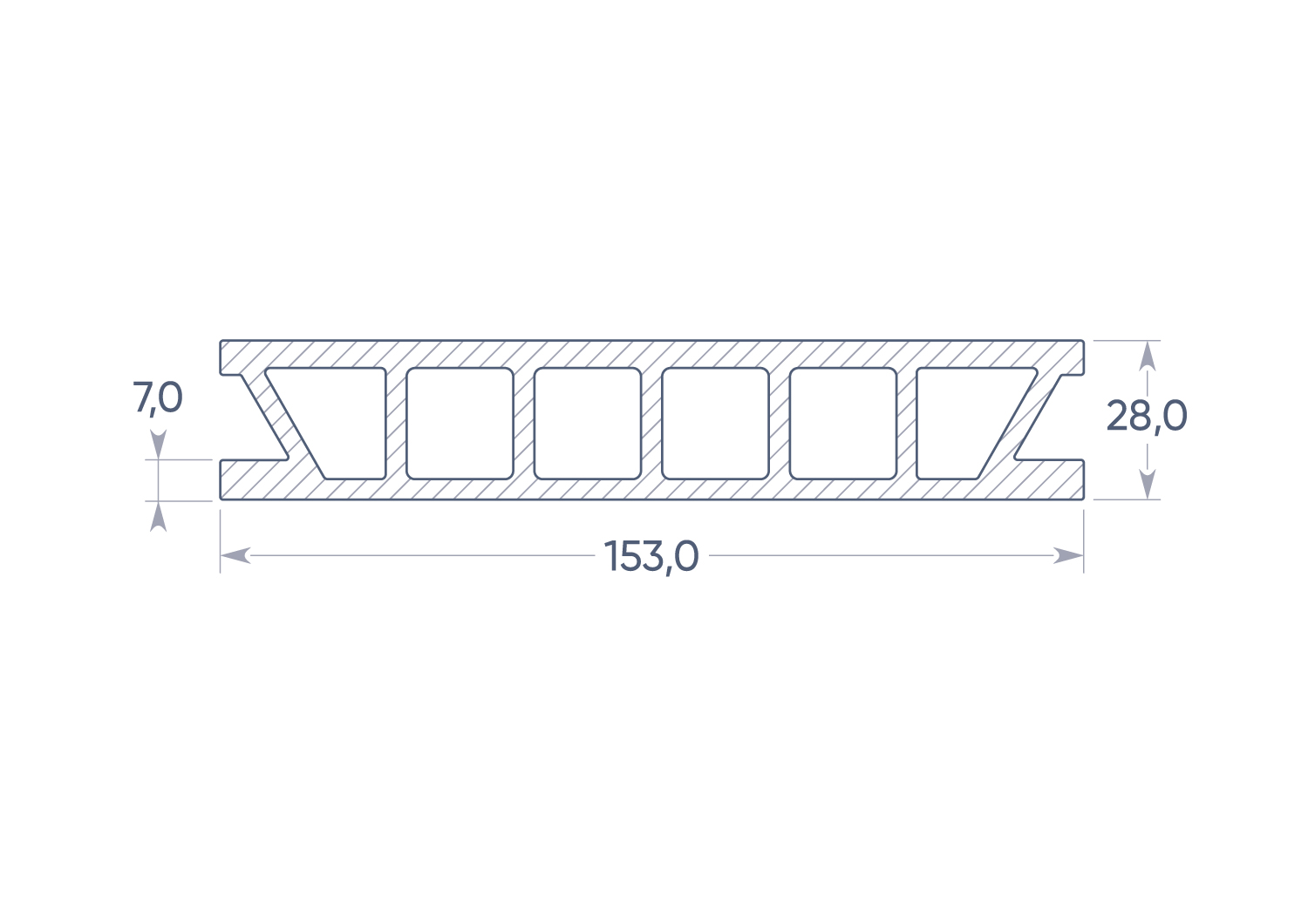 Террасная доска Deckron (Декрон) WoodLike с 3D тиснением, 153*28