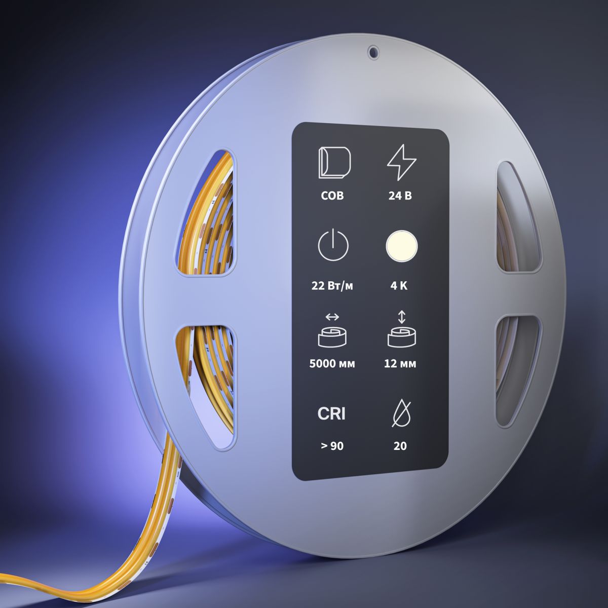 Светодиодная лента Maytoni Led Strip 24В COB 22Вт/м 4000К 5м IP 20 201314