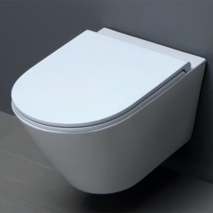 Azzurra Forma Унитаз подвесной безободковый 54х37х34см с сиденьем soft close антигрязевое покрытие, цвет: белый