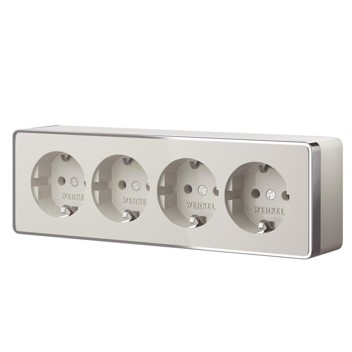 Розетка четверная с заземлением и шторками Werkel Gallant (слоновая кость) W5072204 4690389217999 a071253