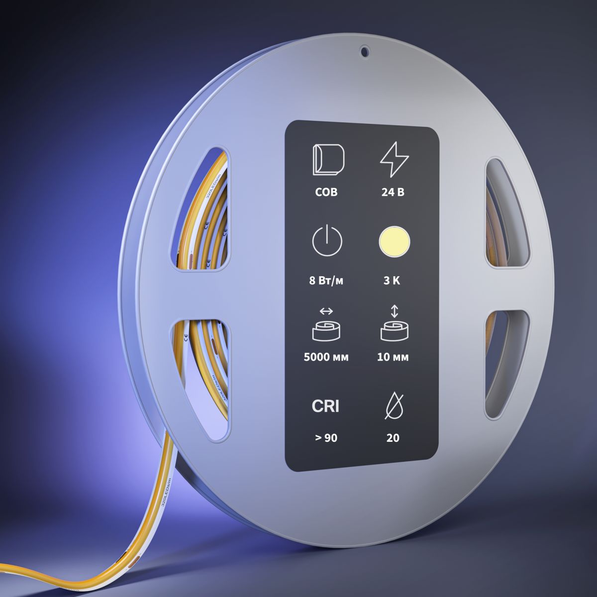 Светодиодная лента Maytoni Led Strip 24В COB 8Вт/м 3500К 5м IP 20 201296