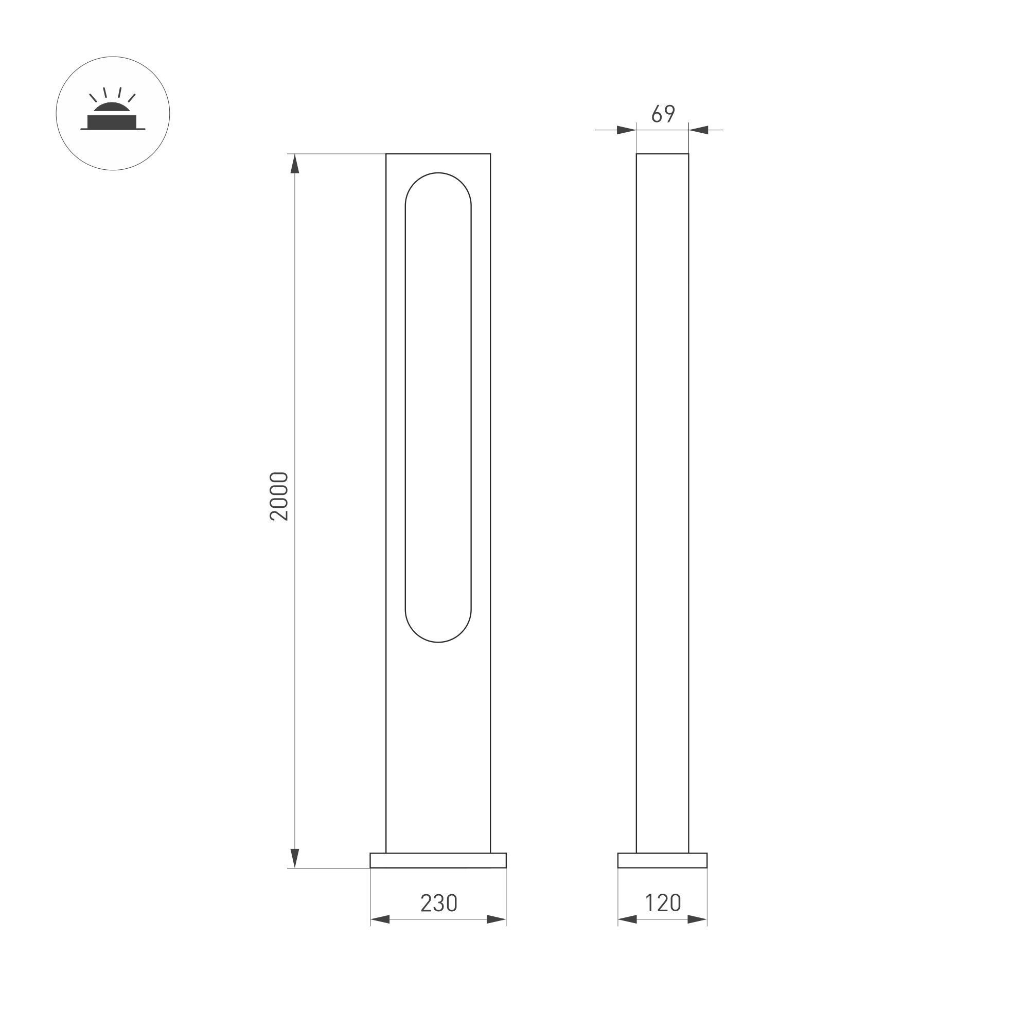 Уличный светильник Arlight LGD-MUSE-BOLL-H2000-18W Warm3000 (DG, 328 deg, 230V) 037522