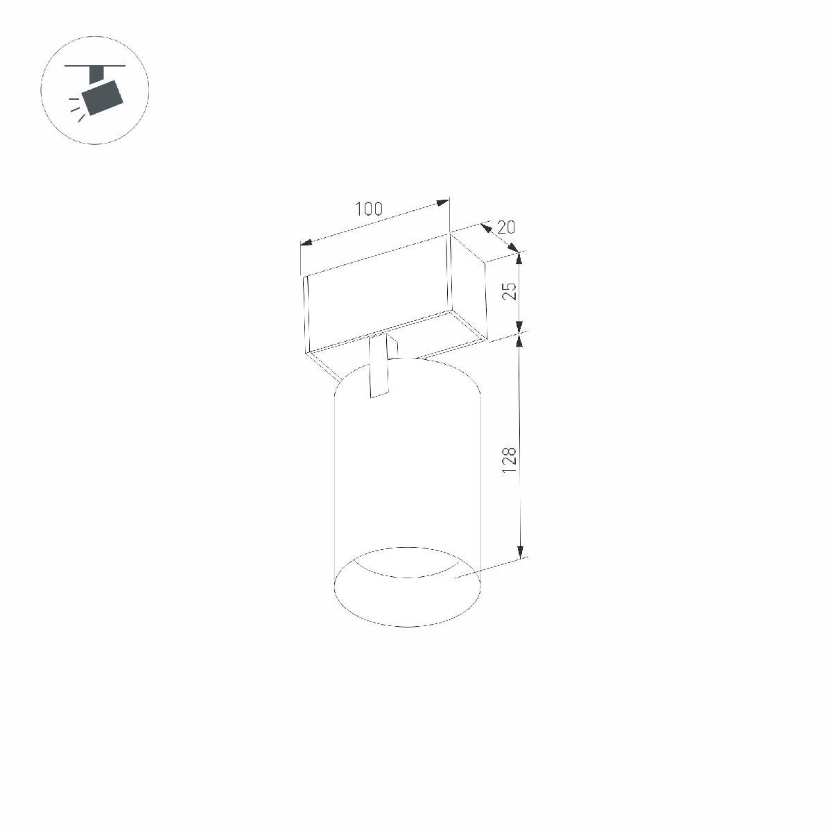 Трековый магнитный светильник Arlight MAG-SPOT-25-R120-12W Day4000 (BK, 30 deg, 24V, DALI) 046320