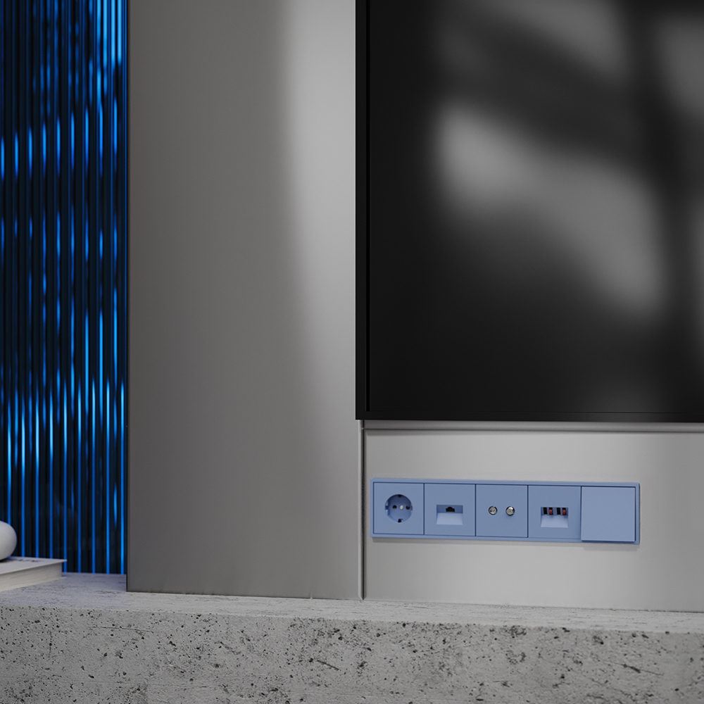 Накладка для розетки телевизионной оконечной TV+SAT Voltum S70 (деним) VLS001615