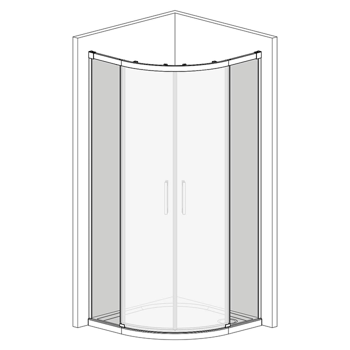 Radaway Idea PDD Боковые стенки 90+90см, стекло прозрачное, покрытие Easy Clean, профиль: хром