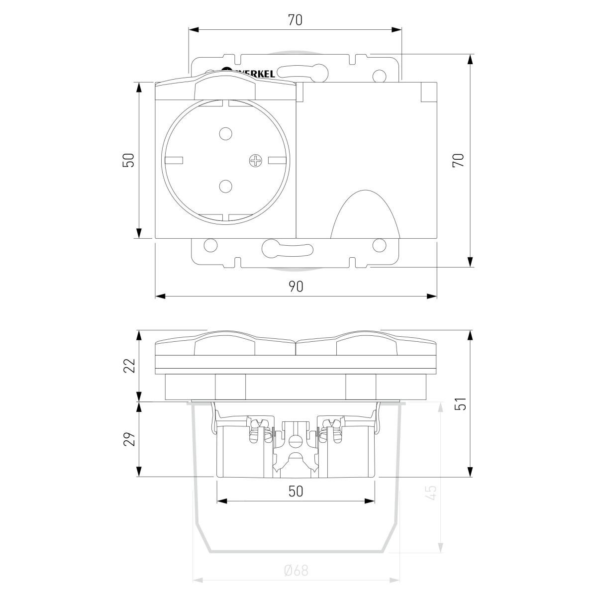 Розетка двойная Werkel 4690389178054 W1172201