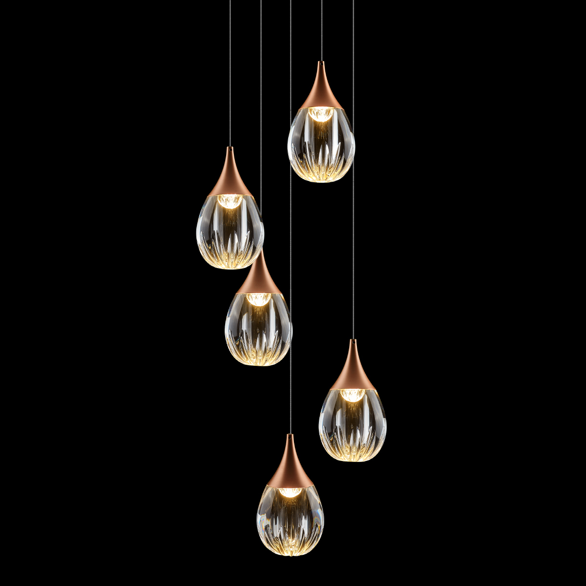 Каскадная люстра Delight Collection Stilla MD24001004-5A copper/clear