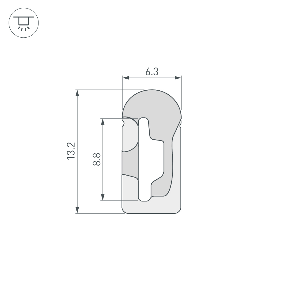 Силиконовый профиль Arlight WPH-FLEX-0613-SIDE-S8-10m WHITE 040826