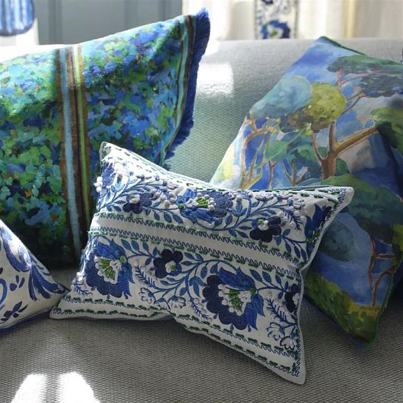 Подушка CCDG1576, Sanzai Velvet, Cobalt, Designers Guild 60 x 45см