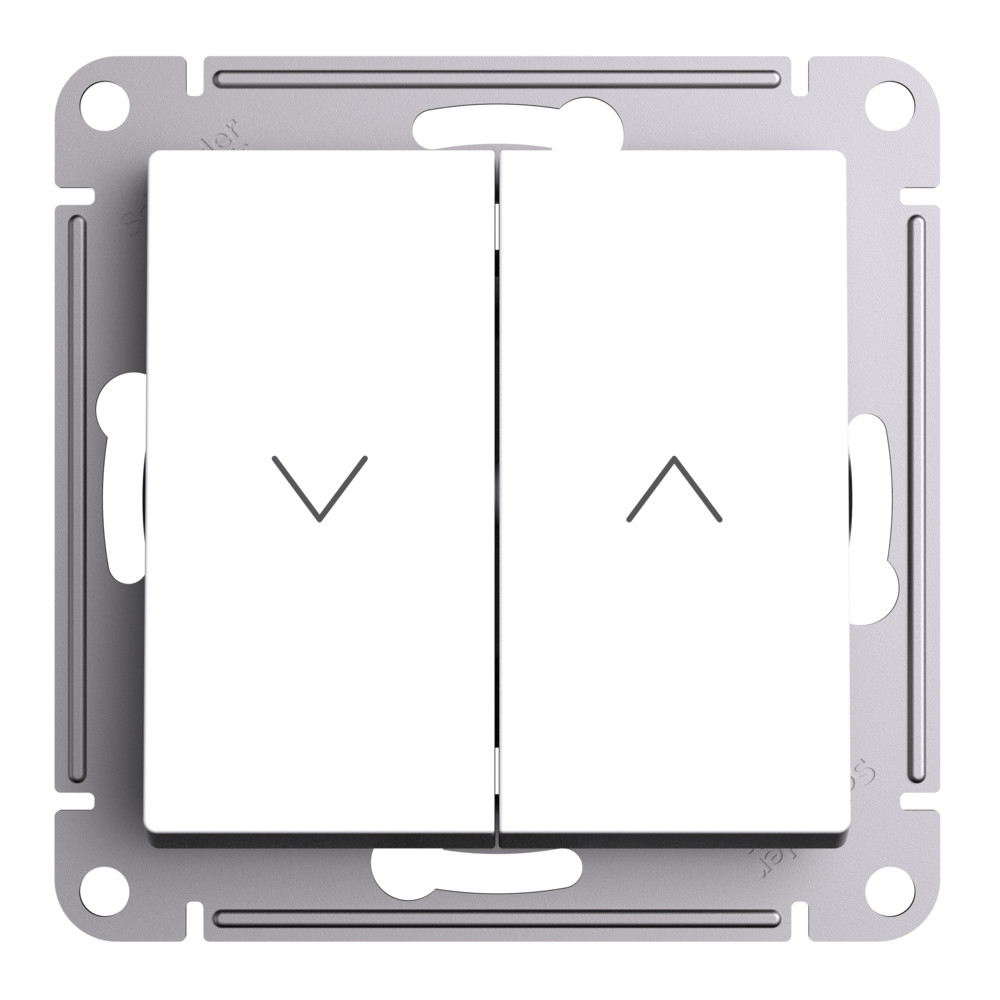 Выключатель 2-клавишный жалюзи, 10А, Systeme Electric AtlasDesign Лотос ATN001319