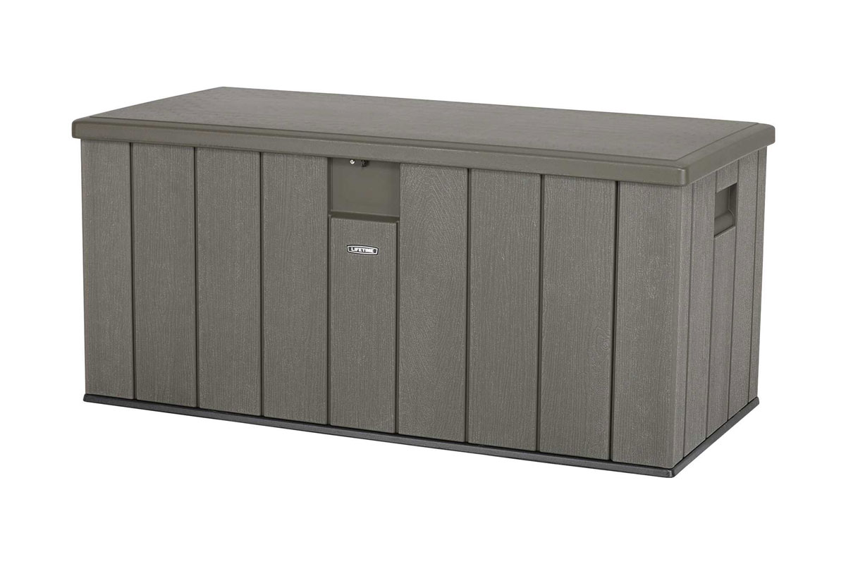 Сундук пластиковый WoodLook, 570 л, серый