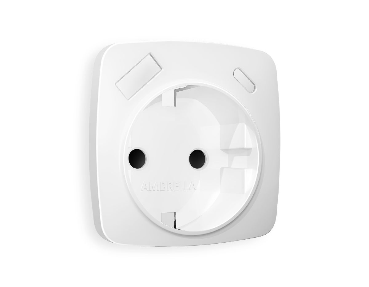 Лицевая панель для розетки с/з со шторками 2USB A+C Ambrella Volt Omega OP1300