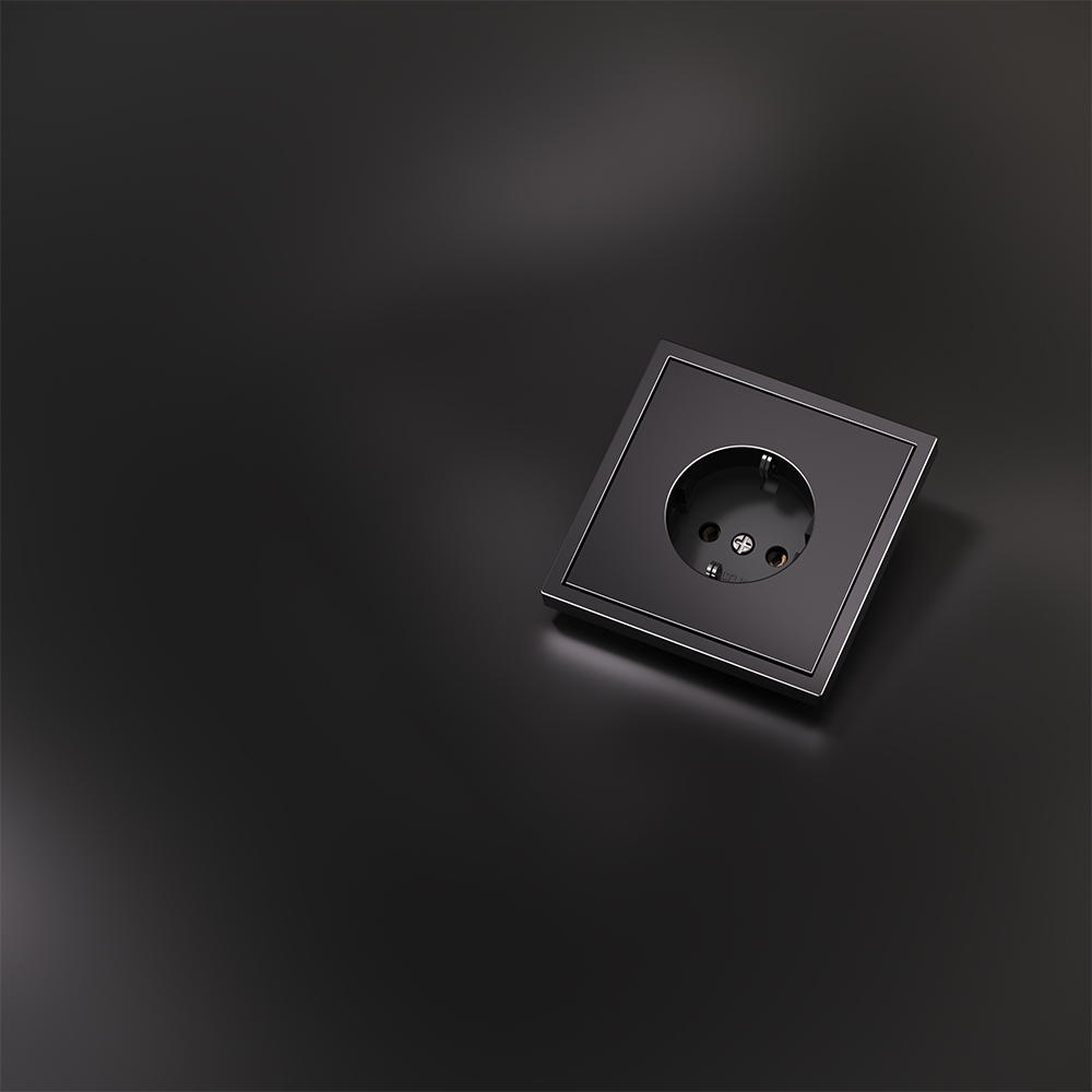 Накладка для розетки с заземлением, S70 Metal (антрацит) Voltum VLSM000612