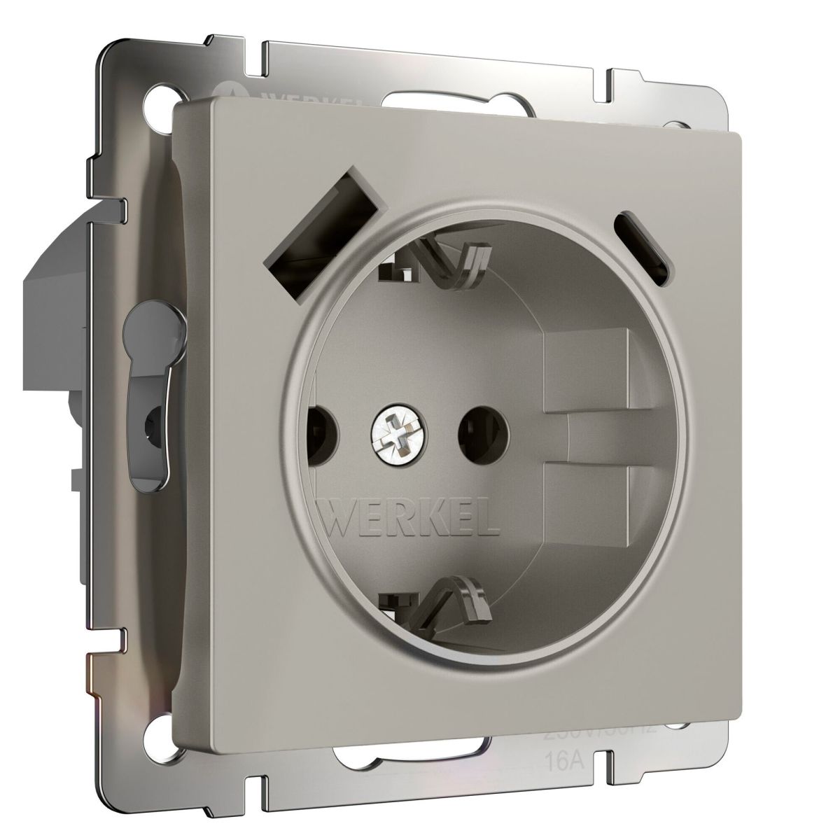 Розетка с/з шторками и USB тип A+C Werkel W1271704 4690389211997 a069465