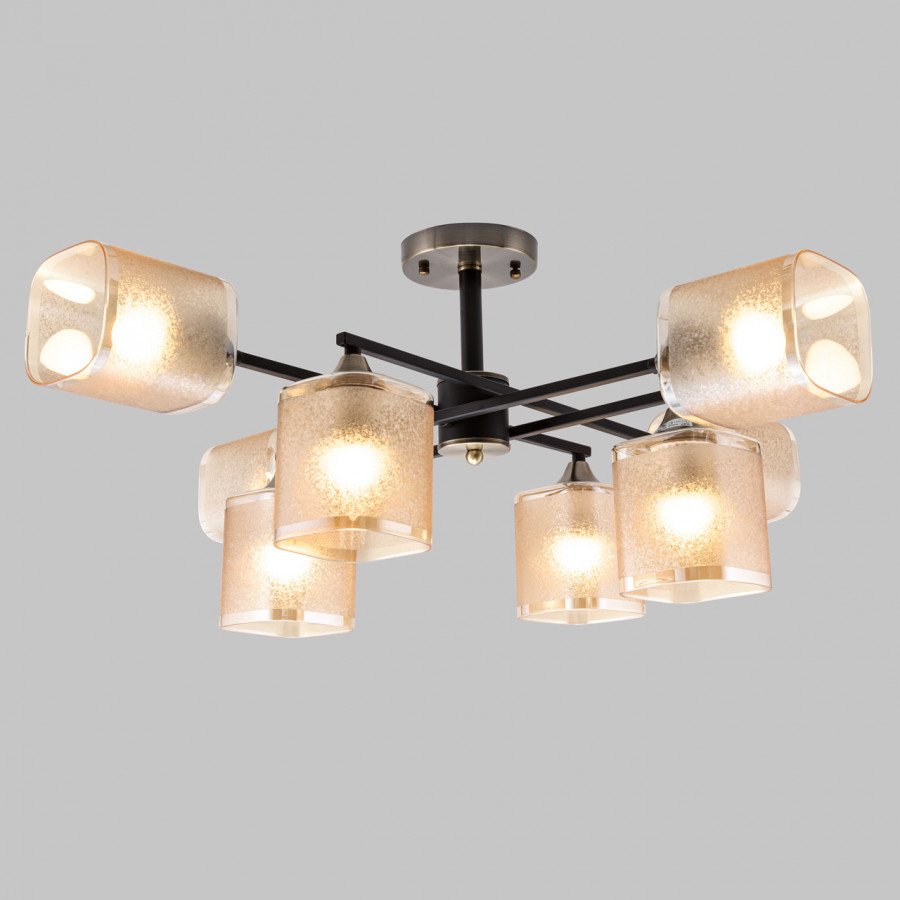 Люстра на штанге IMEX MD.4212-8-S-BK+AB