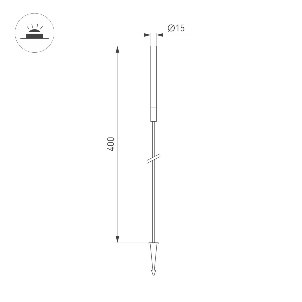 Ландшафтный светильник Arlight KT-CATALI-BOLL-H400-0.5W Warm3000 (BK, 160 deg, 24V) 050681