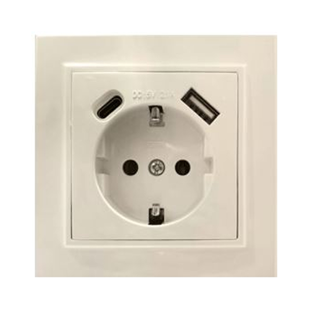 Розетка USB+Type C Stekker Эрна PST16-9016-02 50077