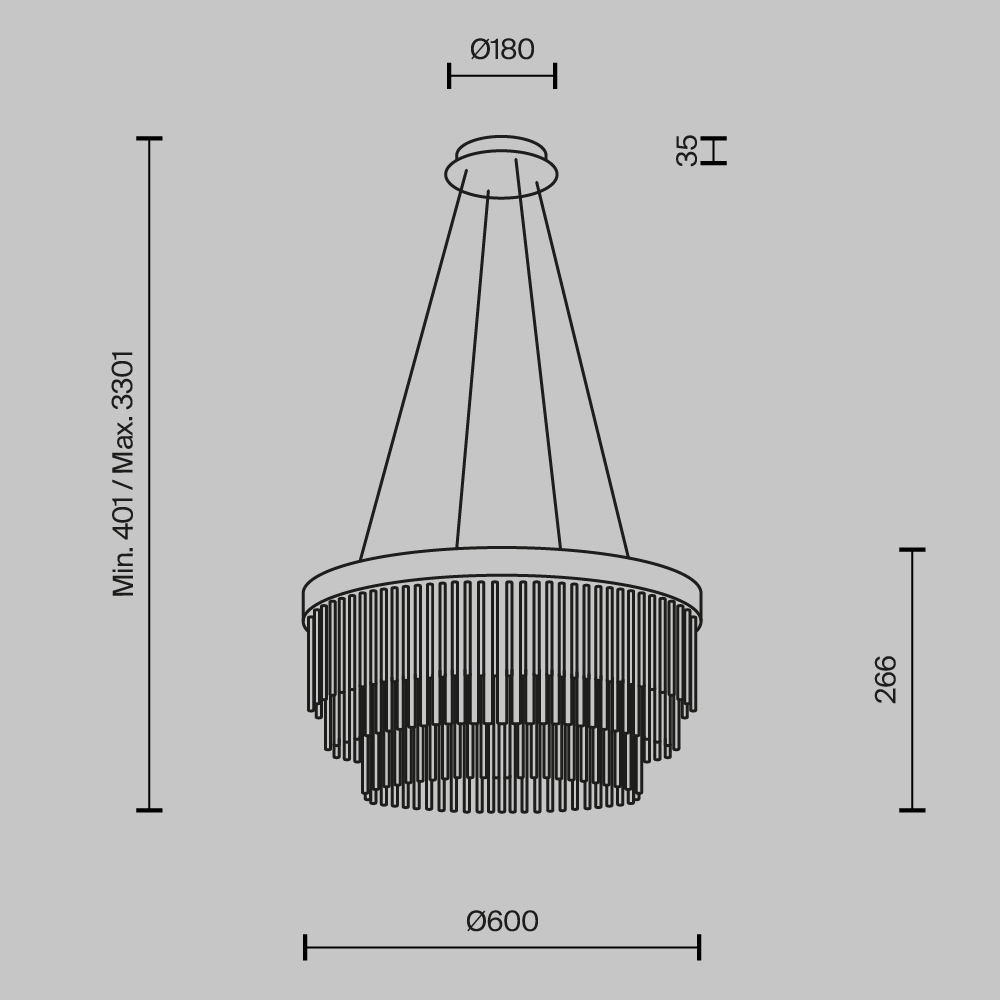 Подвесной светильник Maytoni Trove MOD486PL-L38BSK