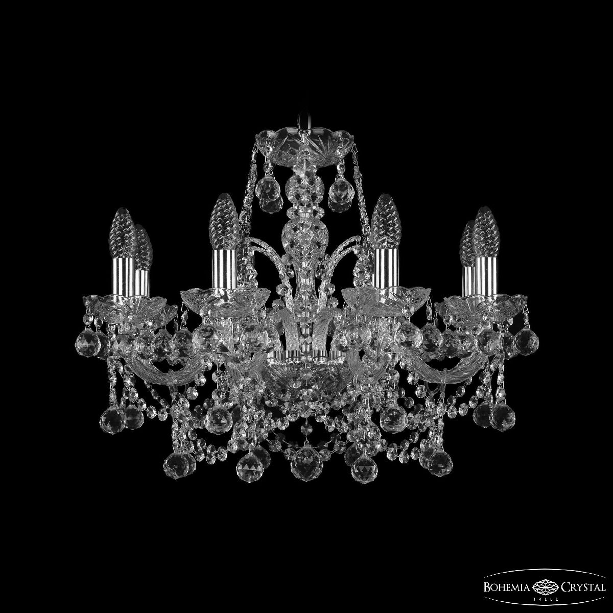 Подвесная люстра Bohemia Ivele Crystal 1411/8/195 Ni Balls