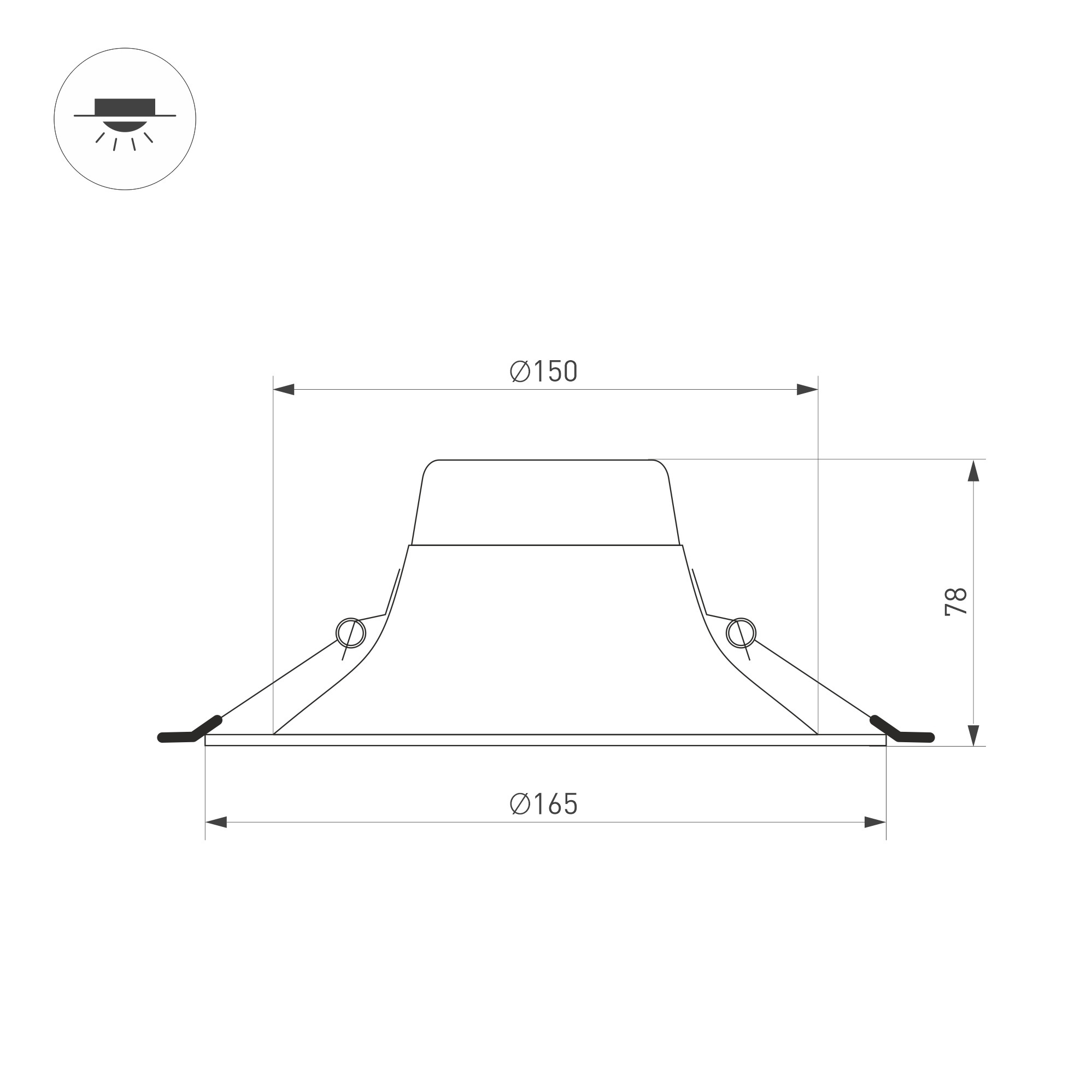 Встраиваемый светильник Arlight MS-BLIZZARD-BUILT-R165-16W Warm3000 (WH, 100 deg, 230V) 036576