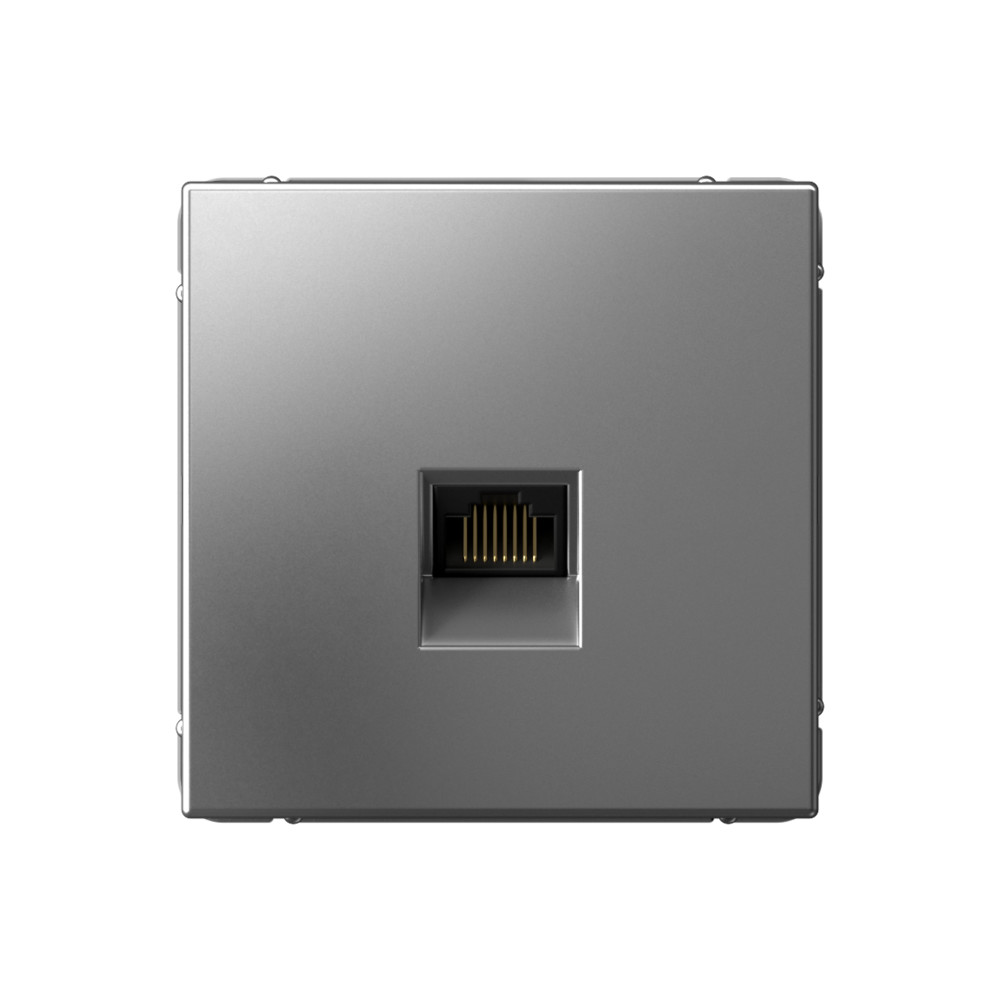 Розетка компьютерная RJ45, кат. 5е Systeme Electric ArtGallery Сталь GAL000983