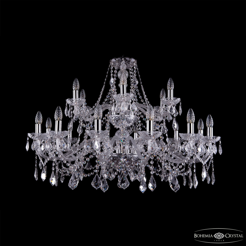 Подвесная люстра Bohemia Ivele Crystal 1413/12+6/360/2d Ni Leafs