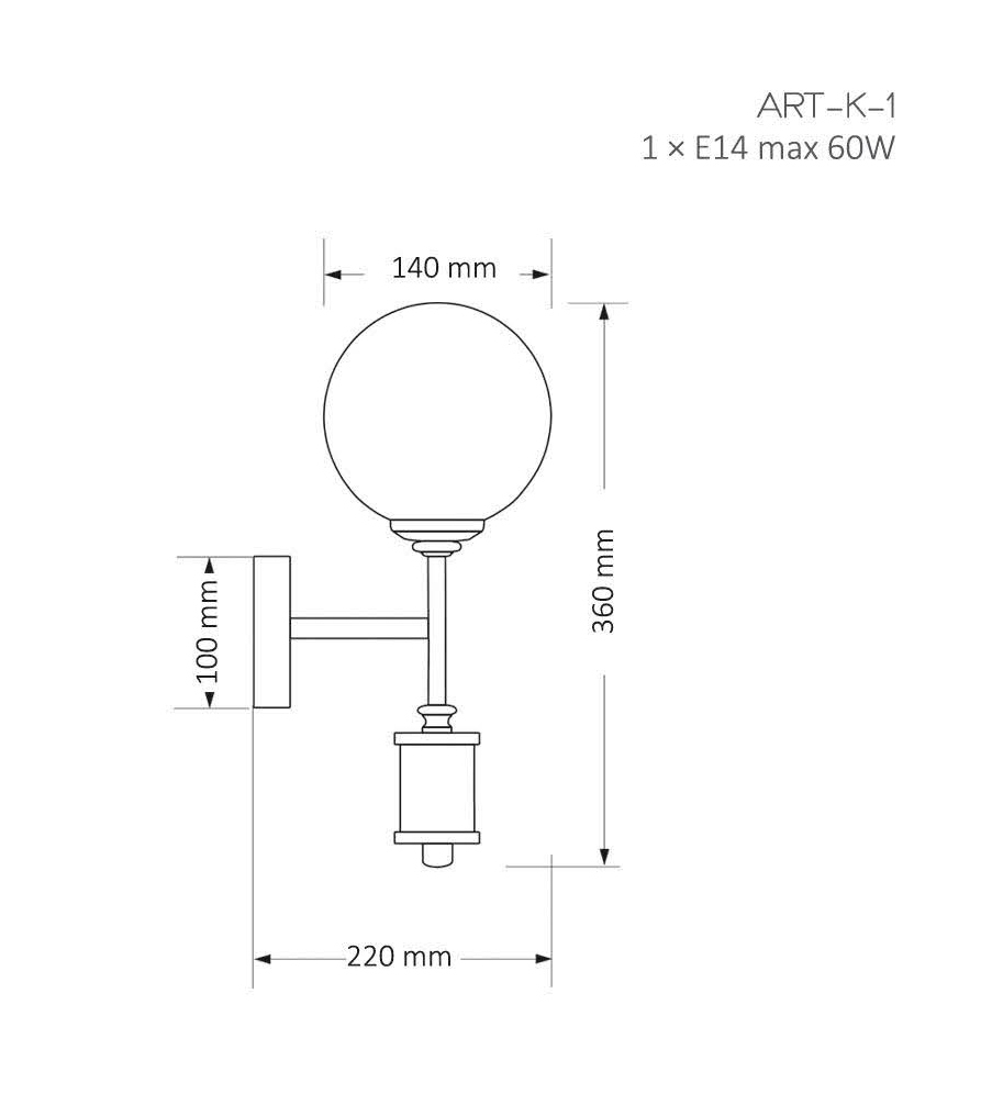 Бра Kutek Mood Artu Glass ART-K-1 (Z) G