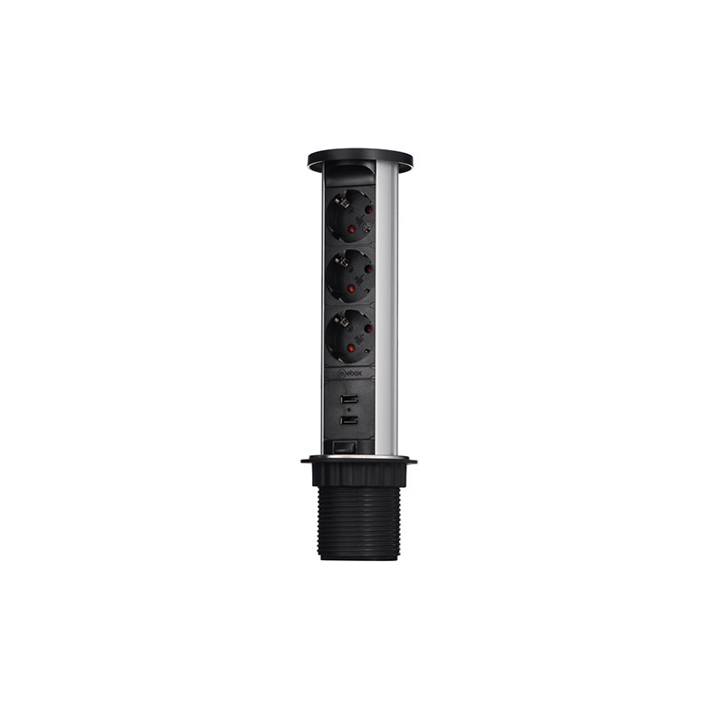 Блок розеток 105W (3 секции и 2 USB) Mebax 00-00001161