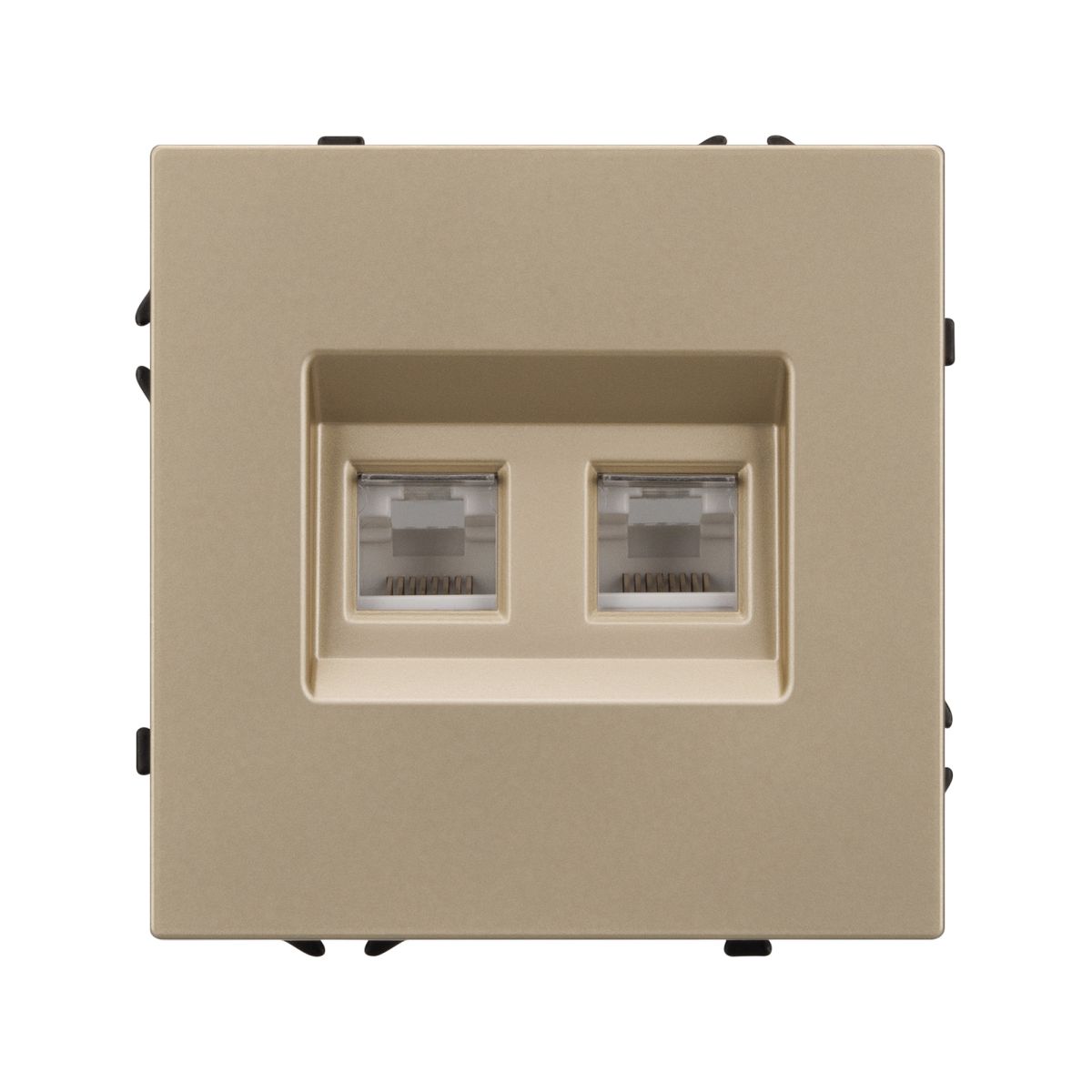 Механизм сдвоенной телефонной розетки Arlight SCT-NOBE-MTL2-SFPL-GD (RJ-11, 4C) (Золотой песок) 054310