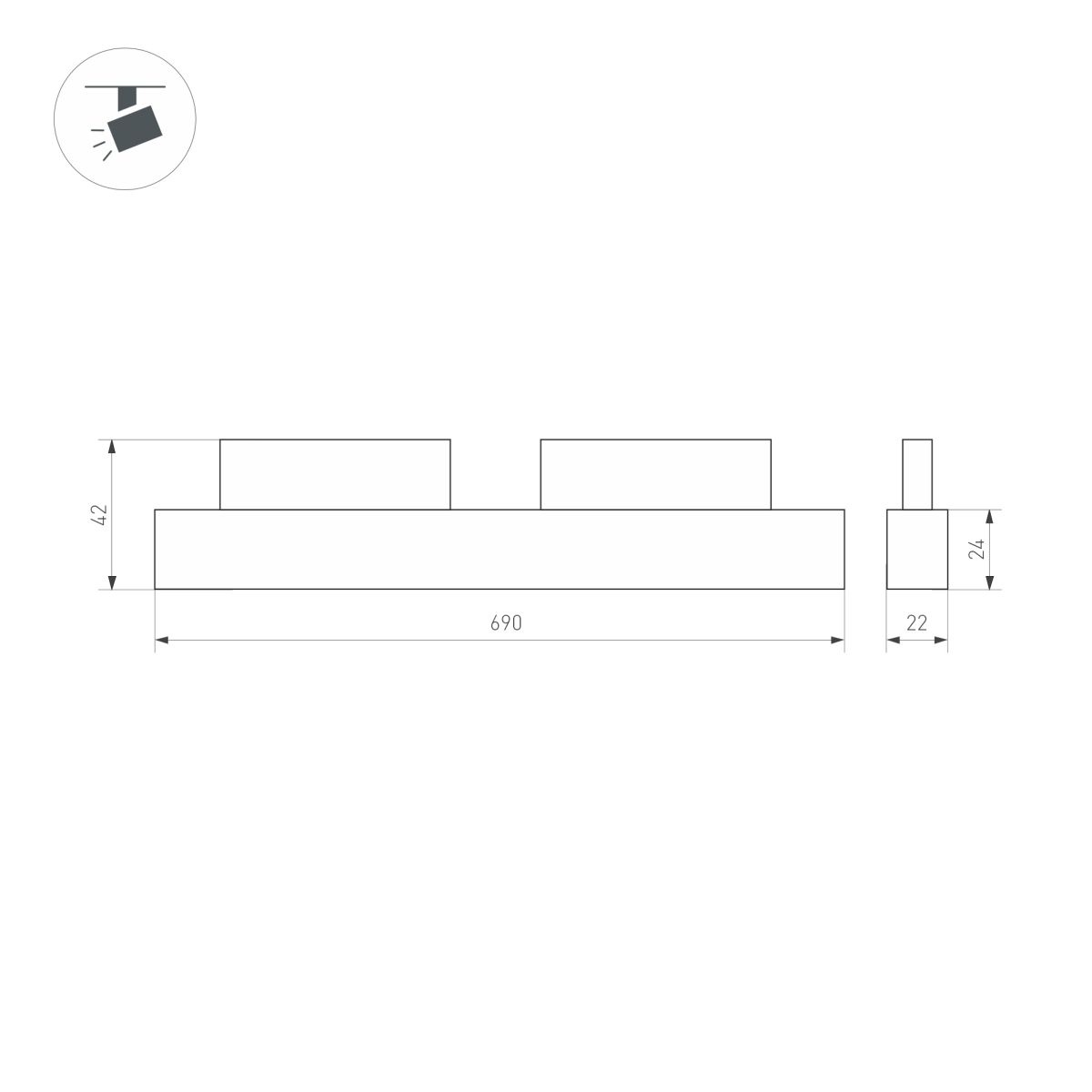 Трековый магнитный светильник Arlight MAG-ORIENT-FLAT-L690-24W Day4000 (Белый, 100 deg, 48V, DALI) (IP20 Металл) 037913(2)
