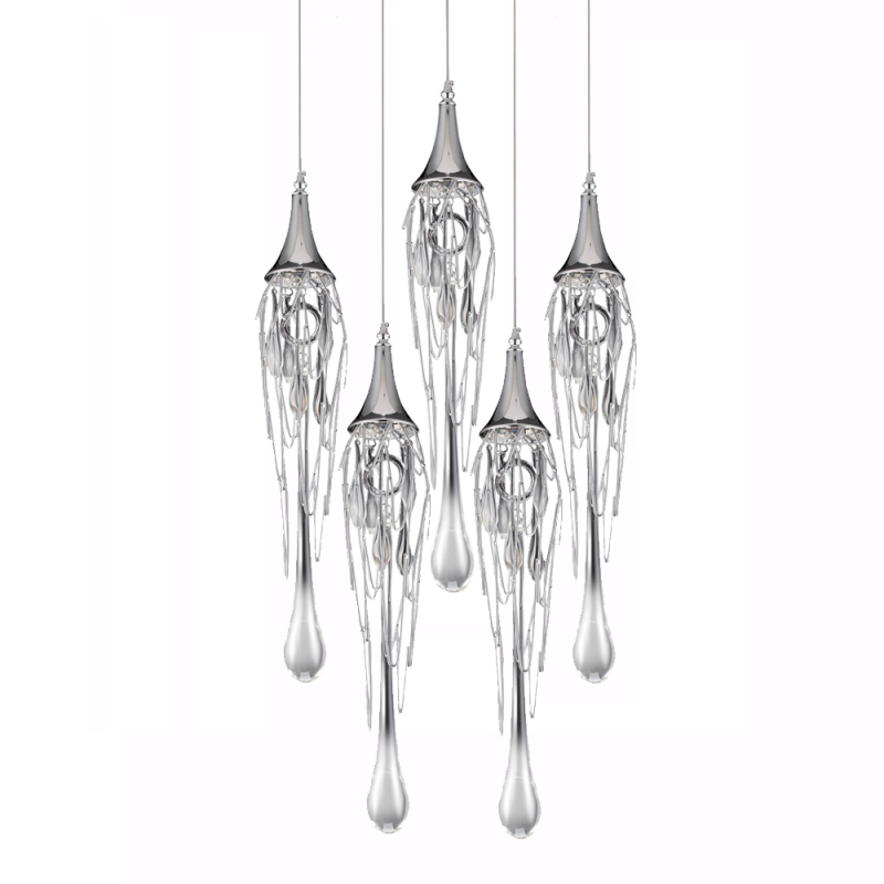 Подвесной светильник Delight Collection Goddess Tears P68009L-5/R chrome