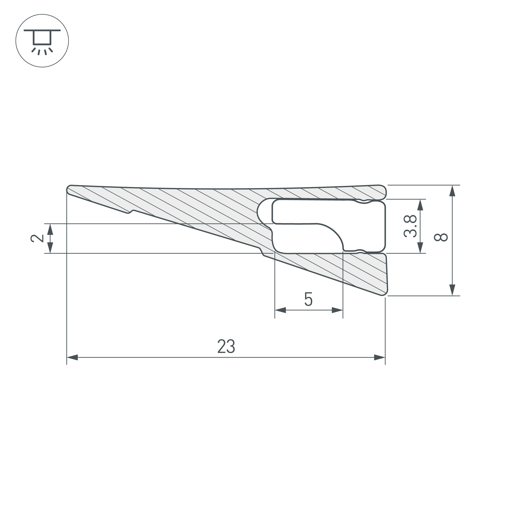 Алюминиевый профиль Arlight SL-MINI-SHELF-H8-2000 ANOD OLIVE GREY 038205