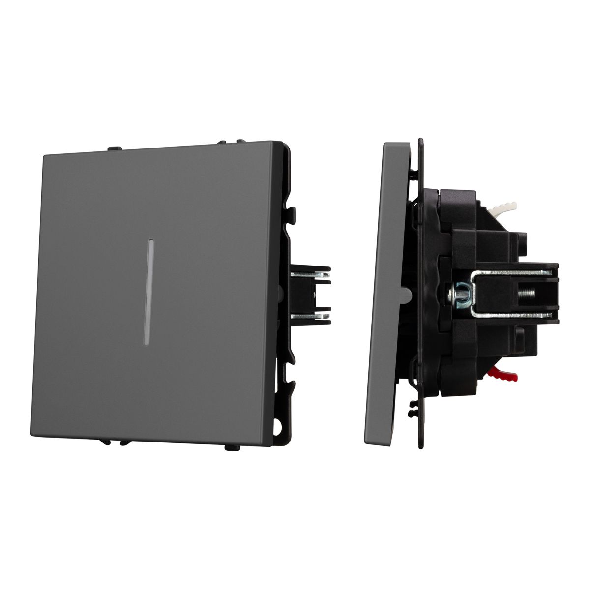 Механизм выключателя одноклавишный проходной Arlight LED SWT-NOBE-MKP1-SFPL-L-GR (230V, 10A) 054263