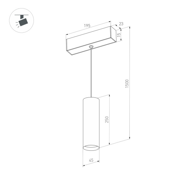 Трековый светильник Arlight Mag-Orient-Spot-Hang-R45-12W Warm3000 035831