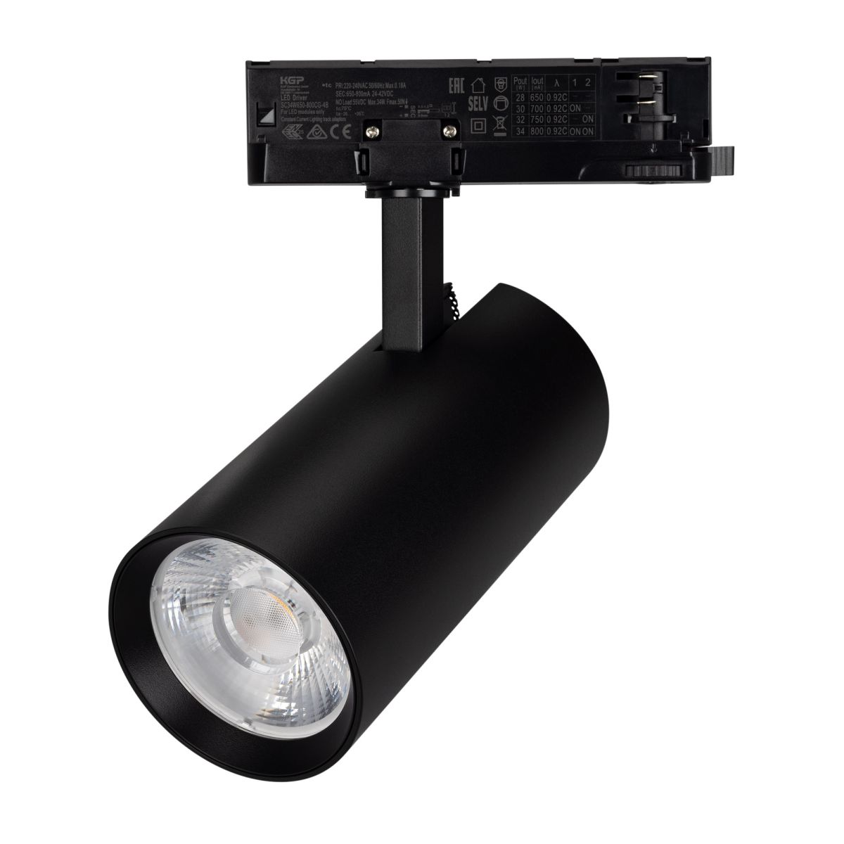 Трековый трехфазный светильник Arlight LGD-GERA-TRUECOLOR-4TR-R90-30W Warm3000 CRI98 (Черный, 24 deg, 230V) (IP20 Металл) 059943