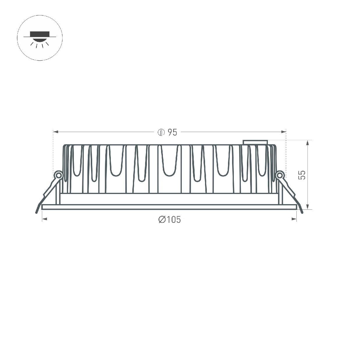 Встраиваемый светильник Arlight MS-MIST-BUILT-R105-9W Day4000 (WH, 110 deg, 230V) 039061