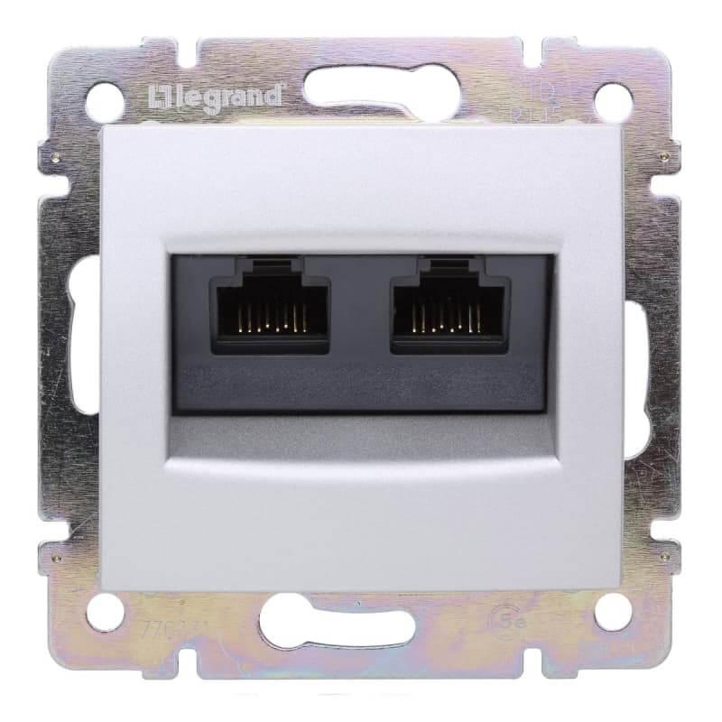 Розетка компьютерная 2хRJ45 Legrand Valena 6 кат FTP на винтах белая 774233