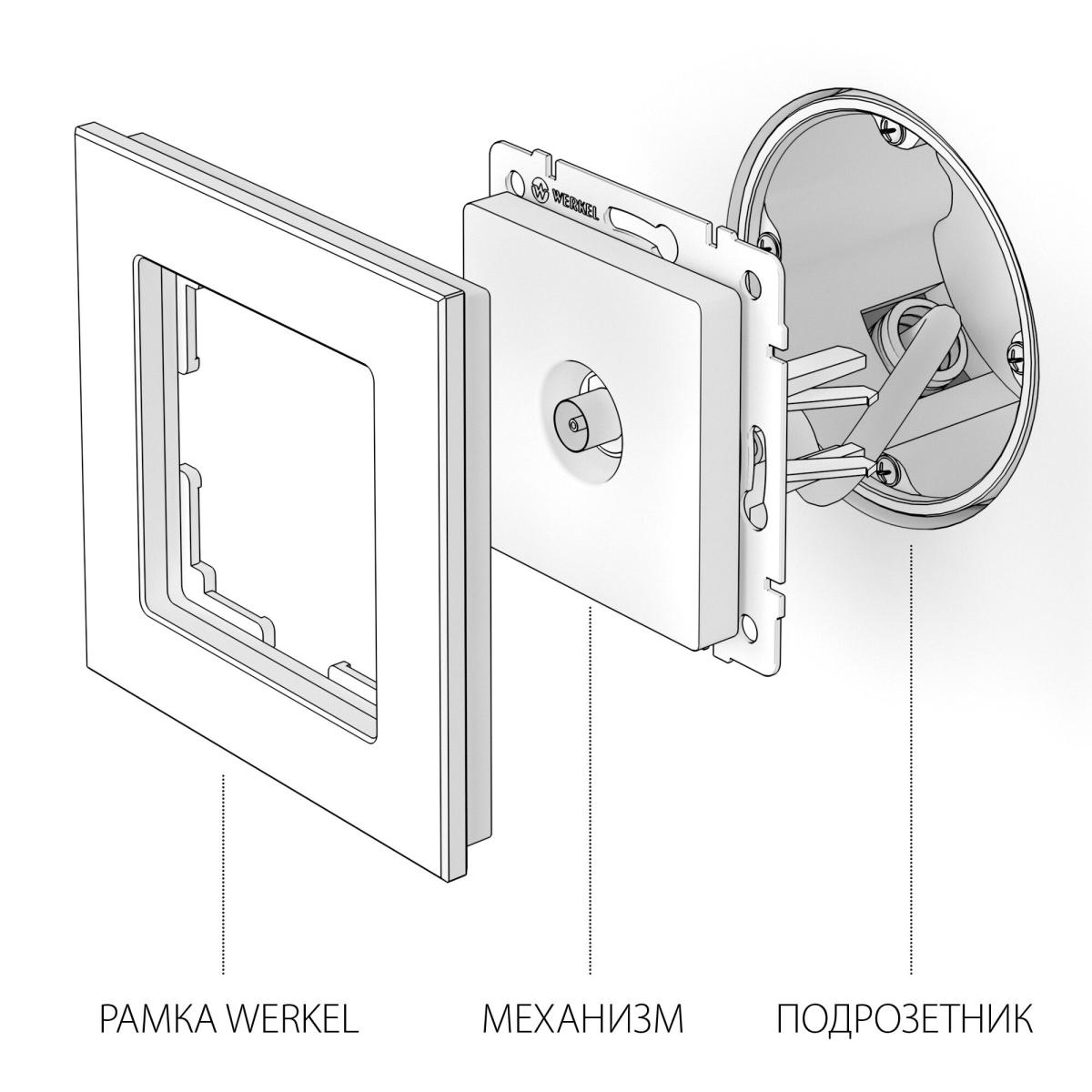 ТВ-розетка оконечная Werkel шампань W1183011 4690389157516