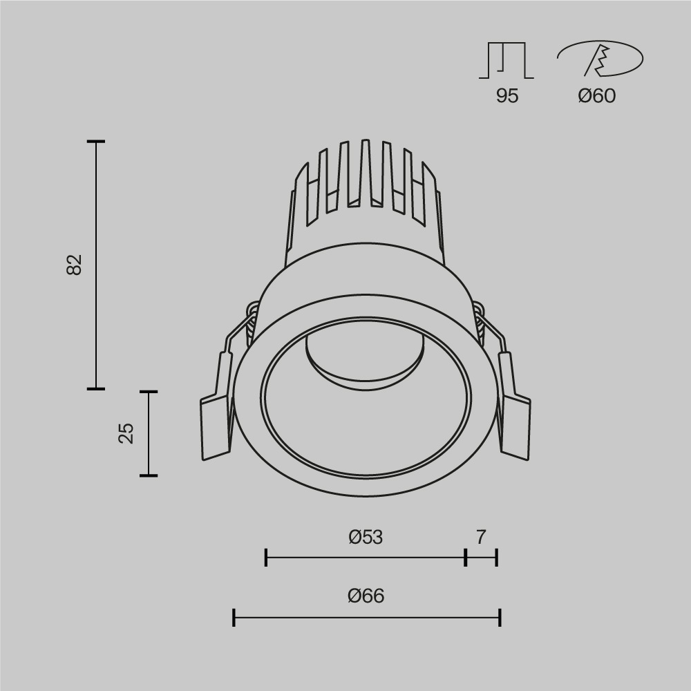 Встраиваемый светильник Maytoni Technical Dip DL115-10W-3K-B