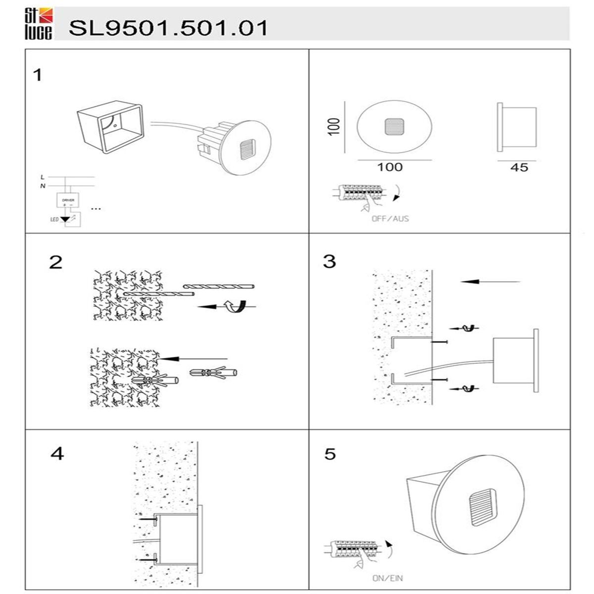 Уличный настенный светильник ST Luce Visano SL9501.501.01