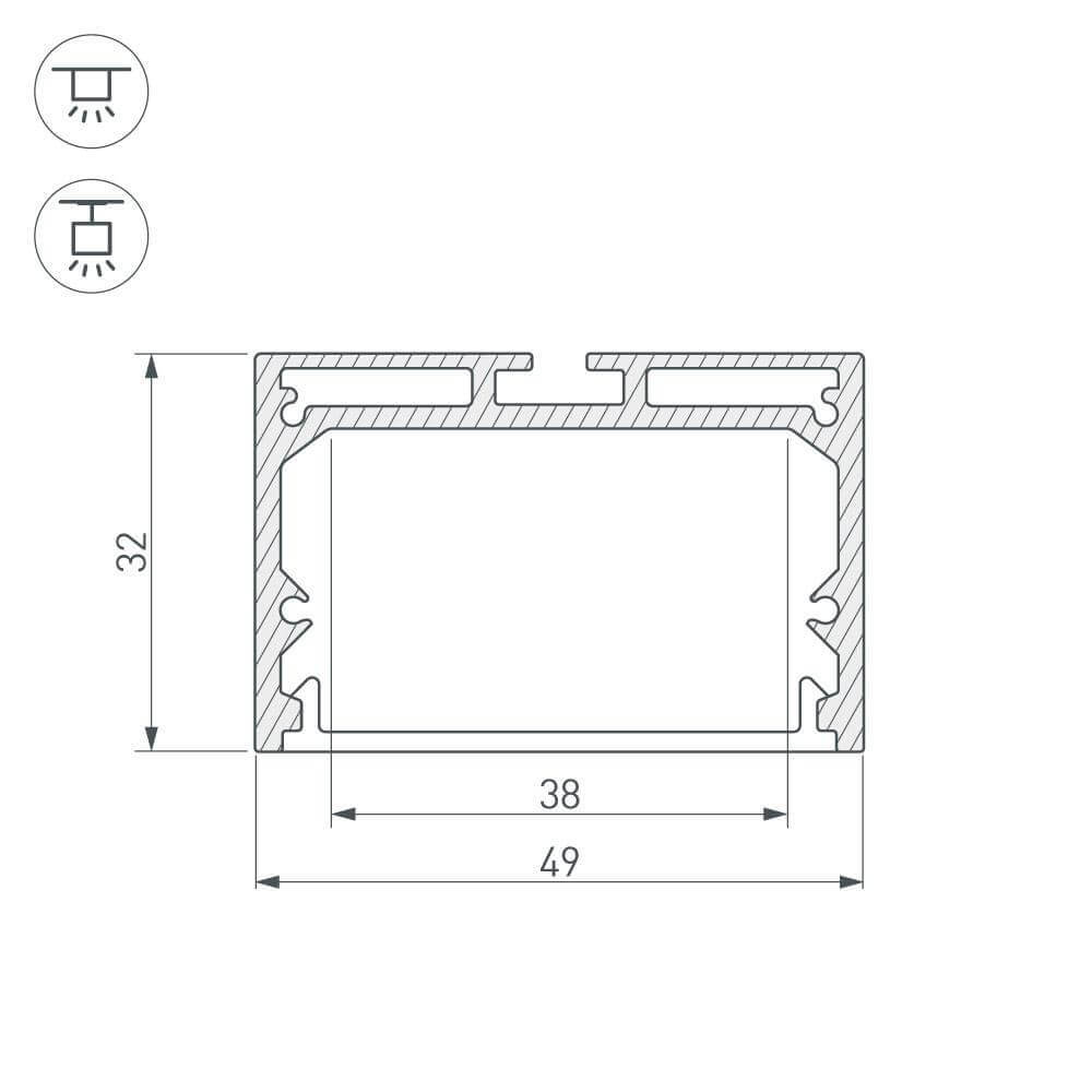 Профиль Arlight SL-LINE-4932-2000 ANOD 019308