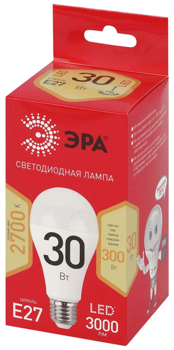 Лампа светодиодная Эра RED LINE LED A70-30W-827-E27 R 30Вт груша Б0069970