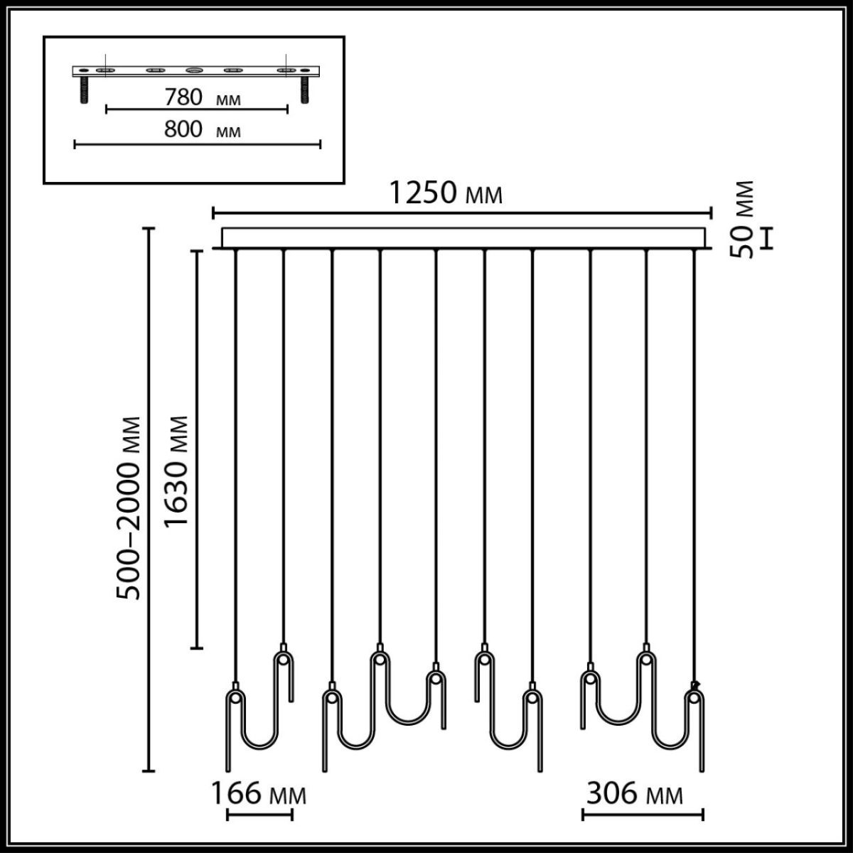 Подвесная люстра Odeon Light L-Vision Flow 5105/52L