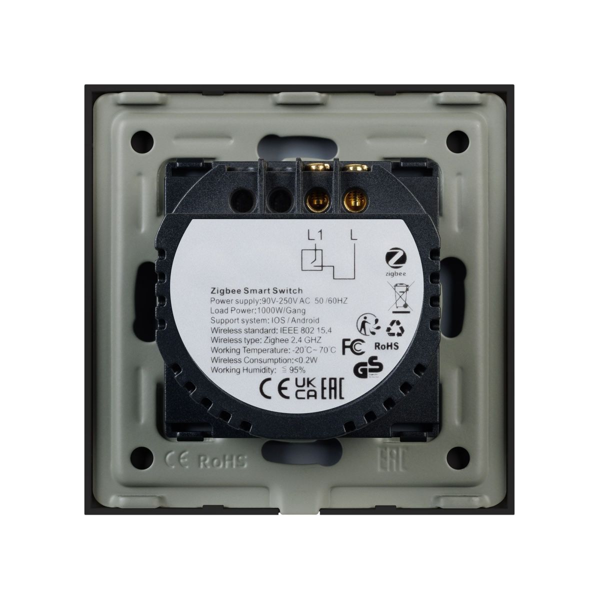Выключатель сенсорный Arlight SWT-OMALI-S01-ZB-BK (250V, 10A, Zigbee) 050033