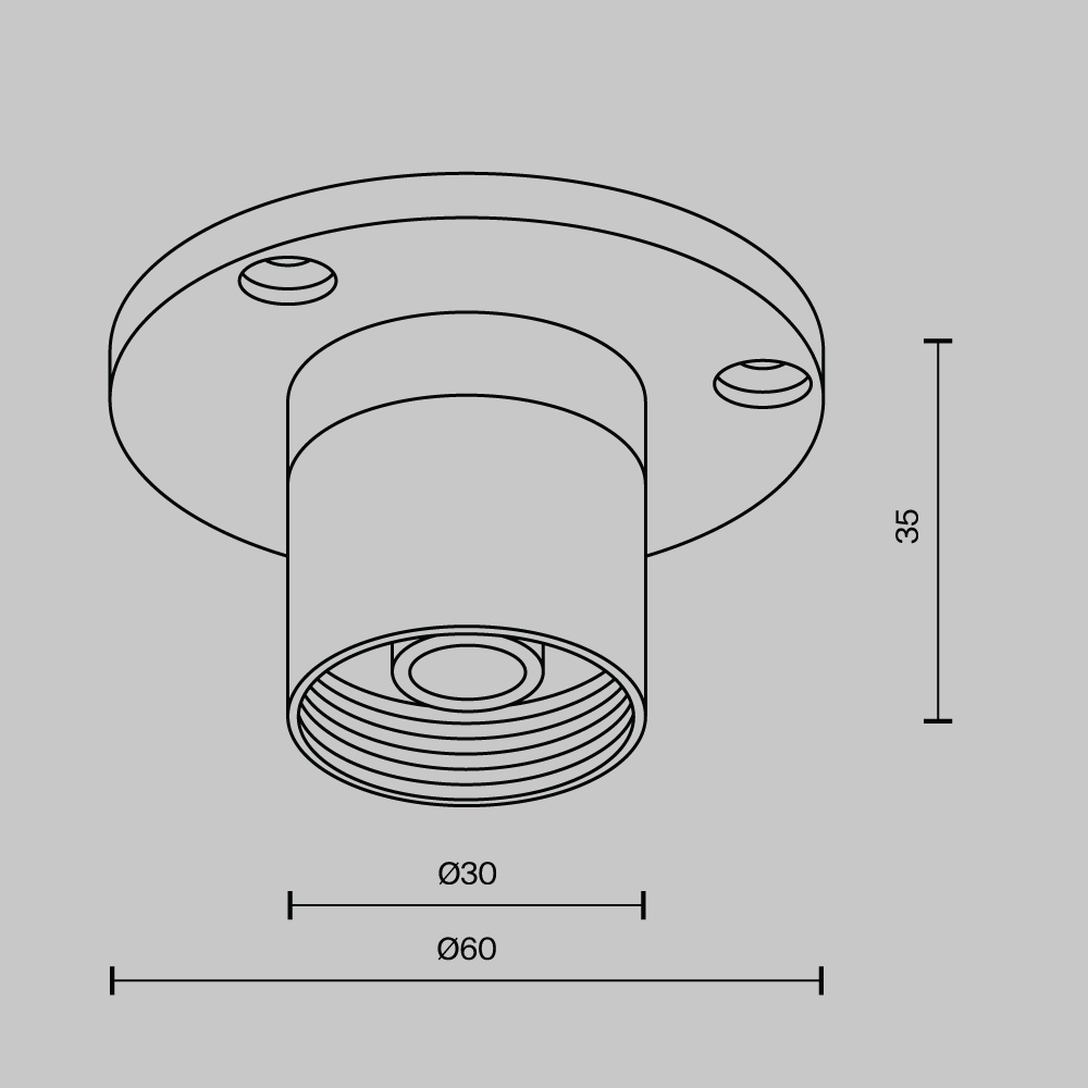 Основание с внутренней резьбой без ввода питания Maytoni Shelf CA023BI-B
