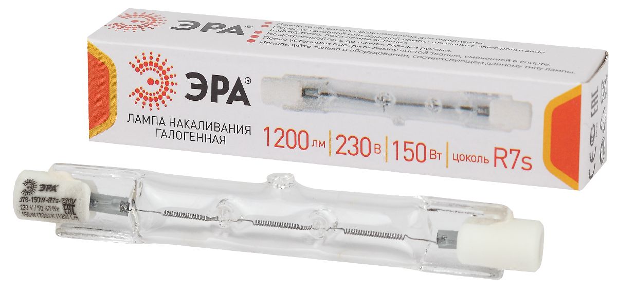 Лампа галогенная Эра R7S 150W 3000K J78-150W-R7s-230V Б0048492