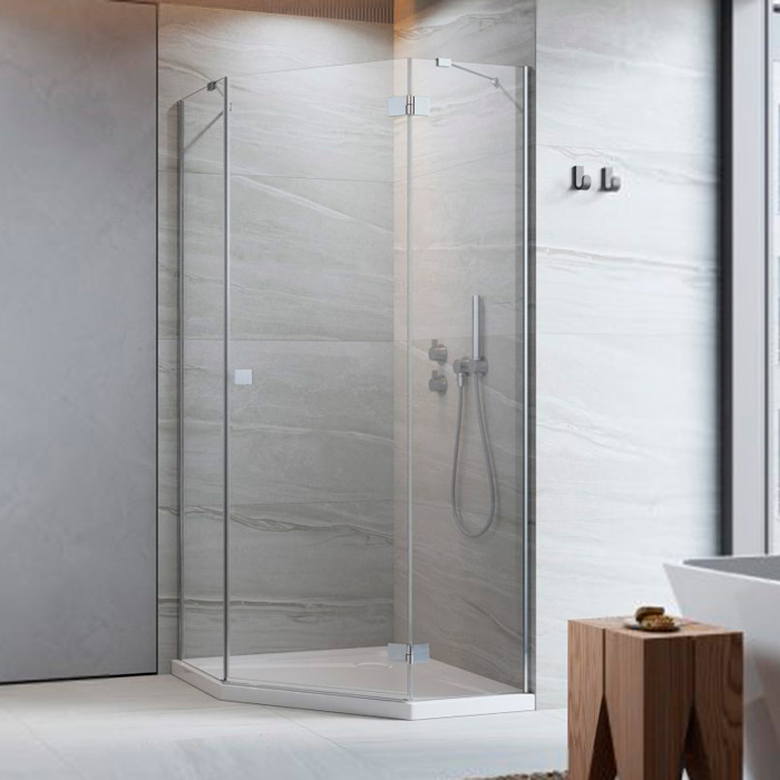 Radaway Essenza Боковые стенки 100+100см, стекло прозрачное, покрытие Easy Clean, профиль: хром