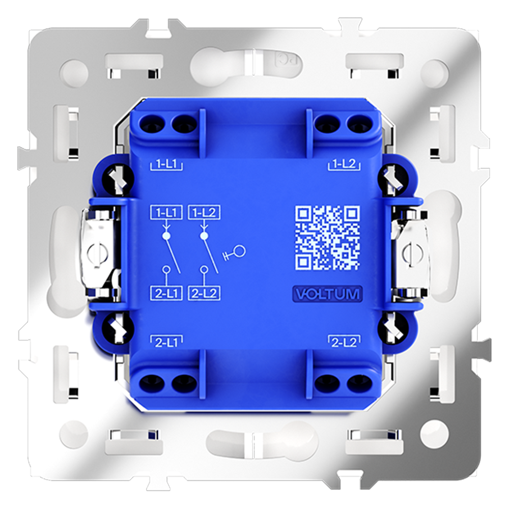 Выключатель двухклавишный Voltum S70 VLS020101 (белый глянцевый)