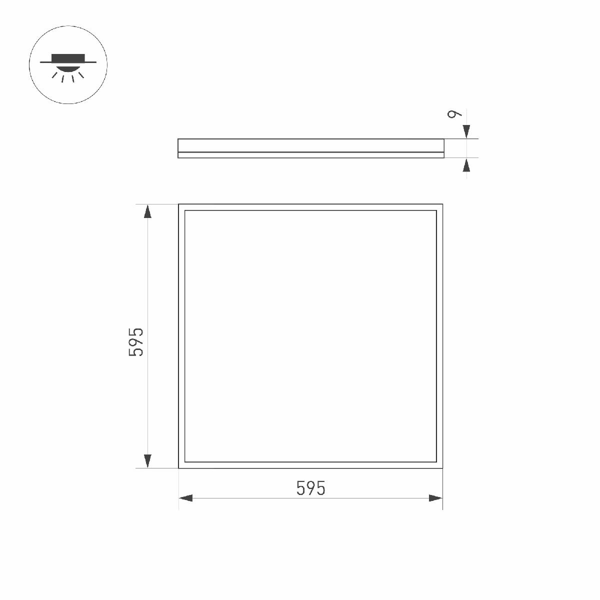 Светодиодная панель Arlight DL-INTENSO-S600x600-40W Day4000 (WH, 120 deg, 230V) 038429