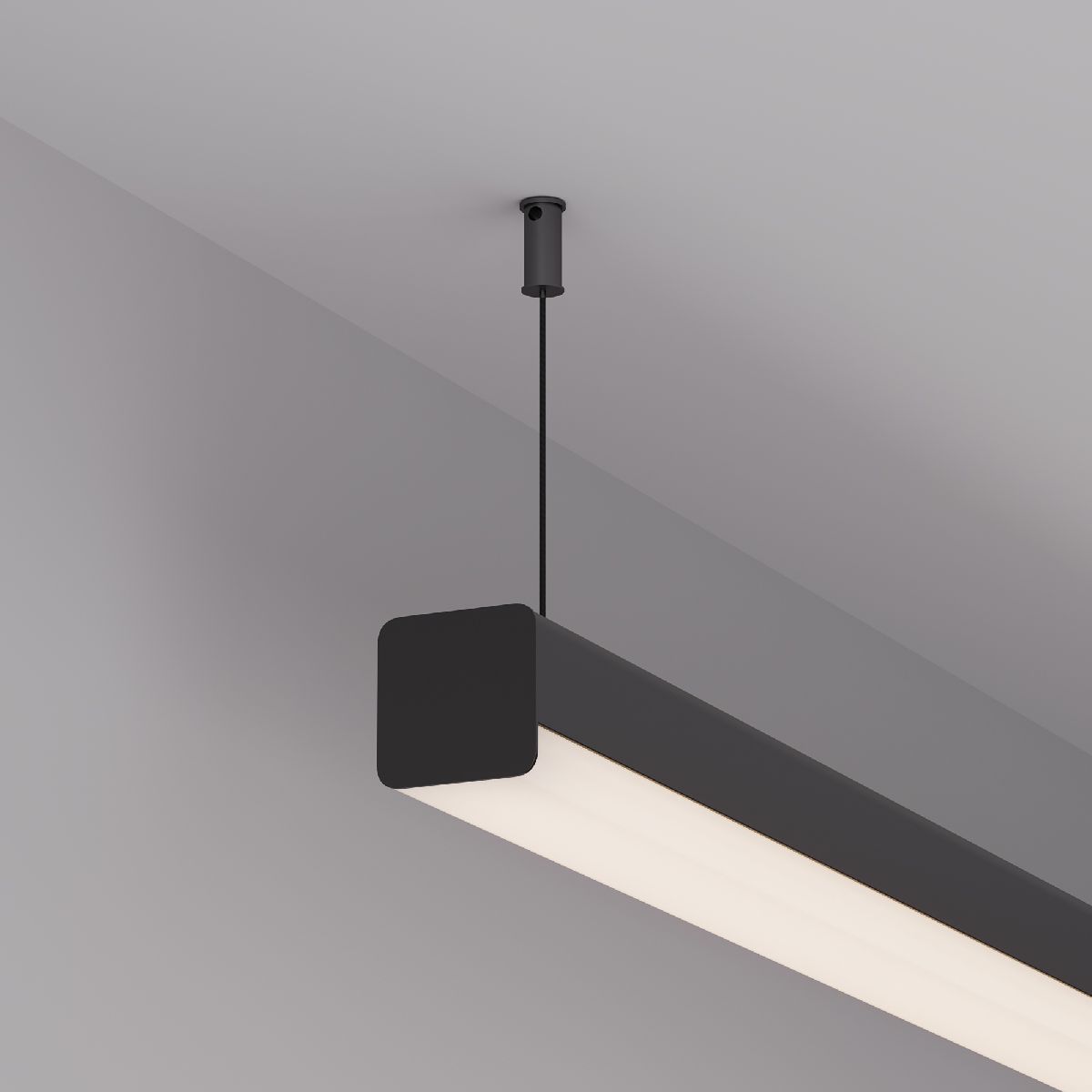 Профиль с экраном Arlight LINE-D-3030-2000 SQUARE BLACK+OPAL 055073